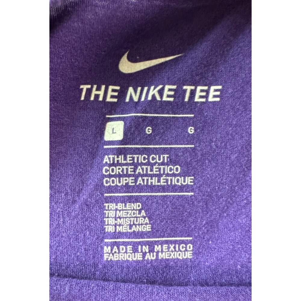 LSU Tigers Nike Tee shirt Adult large Colorblock purple Y2K football USA made - Picture 9 of 14